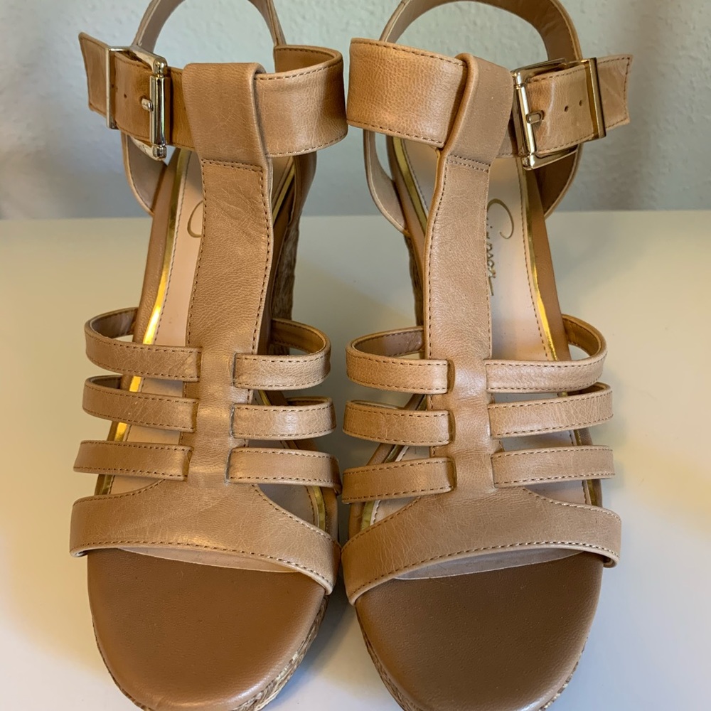 Jessica Simpson | nude wedges | sz 8 - Picture 3 of 11